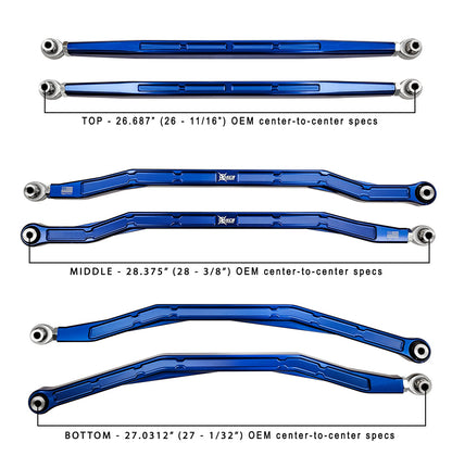 6-Pack Can-Am Maverick X3 72" High Clearance Radius Arms 6061