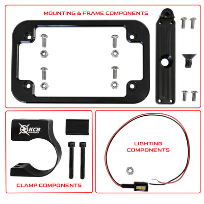 UTV License Plate Holder with LED Light