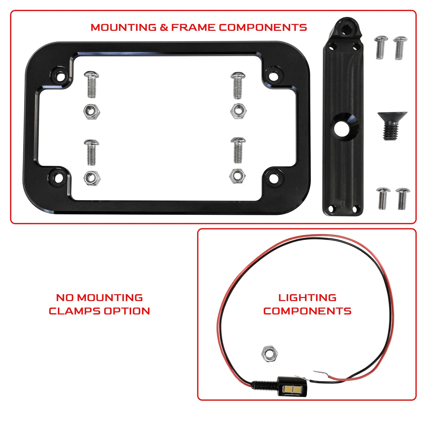 UTV License Plate Holder with LED Light