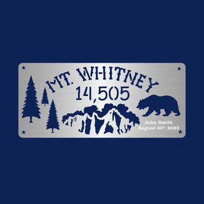 Summit Sign Custom Mount Whitney Summit Sign with or without Custom Engraving – KCB Offroad