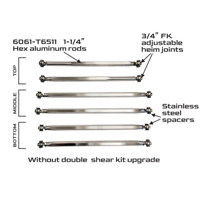 PRE-ORDER Can-Am Maverick R 6061 Radius Rods & Double Shear Kit