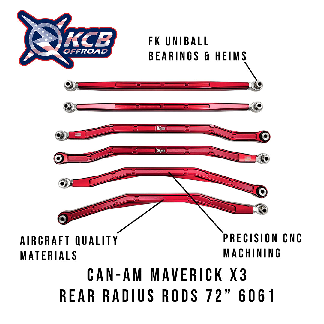 6-Pack Can-Am Maverick X3 72" High Clearance Radius Arms 6061